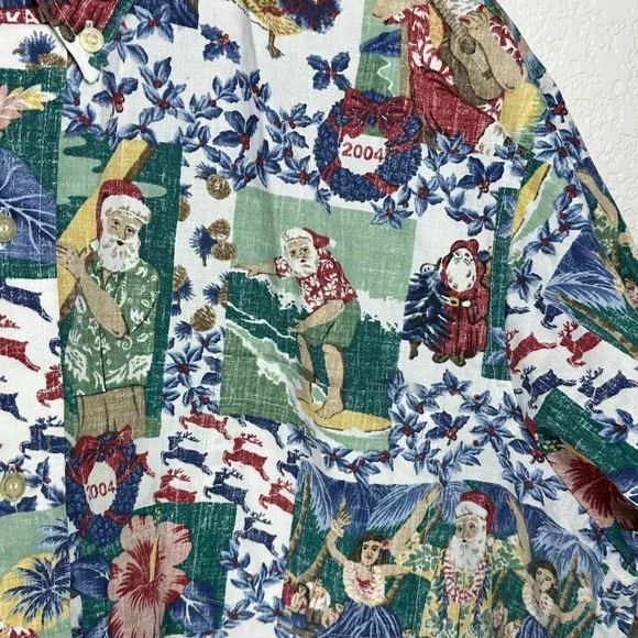 Reyn Spooner Mele Kalikimaka Limited Issue Hawaiian Christmas Shirt 2004 XXL Casual Button Down Shirts